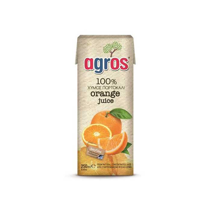 Agros 100% φυσικός χυμός πορτοκάλι 250ml Agros - 1