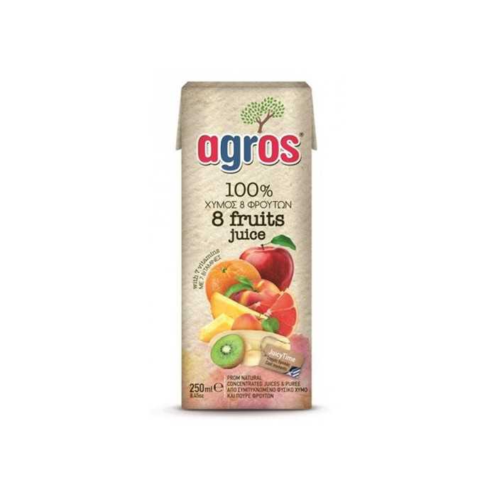 Agros χυμός 8 φρούτα 250ml