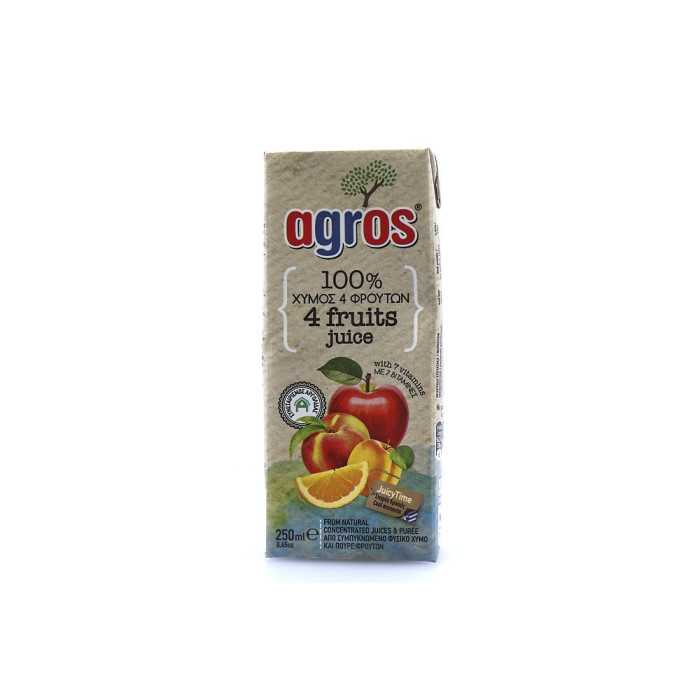 Agros χυμός 4 φρούτα 250ml