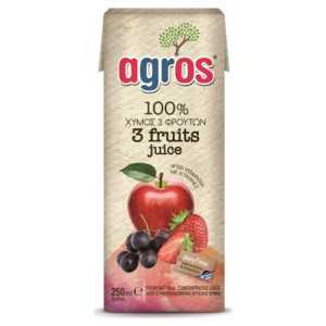 Agros χυμός μήλο, σταφύλι & φράουλα 250ml Agros - 1