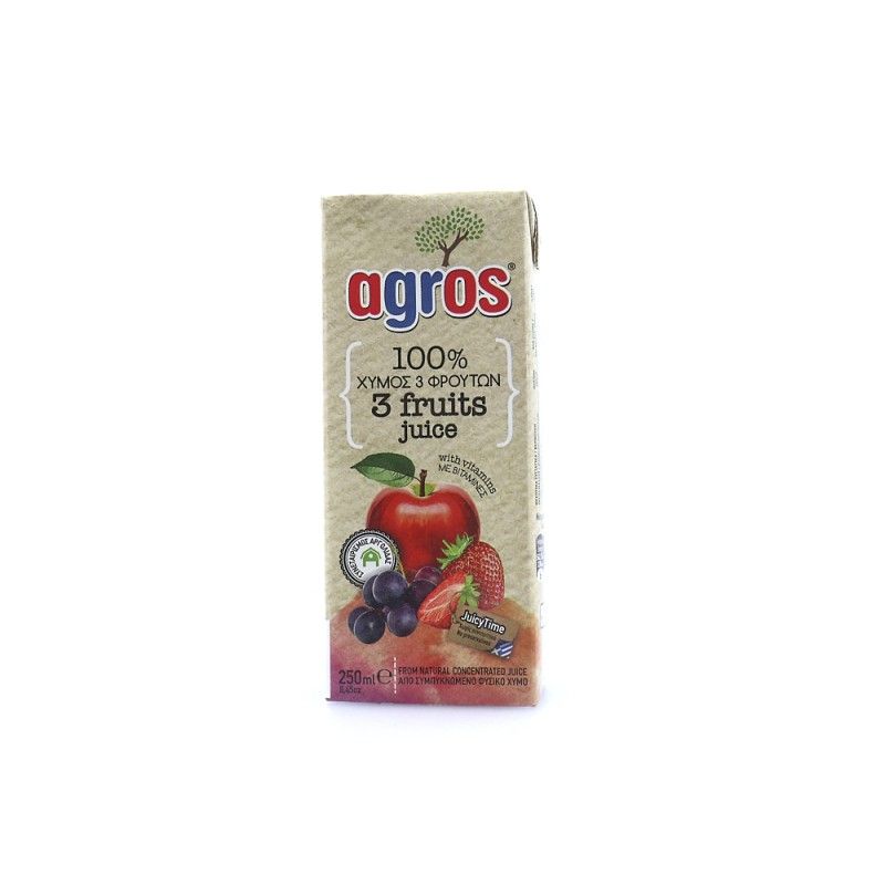 Agros χυμός μήλο, σταφύλι & φράουλα 250ml Agros - 4