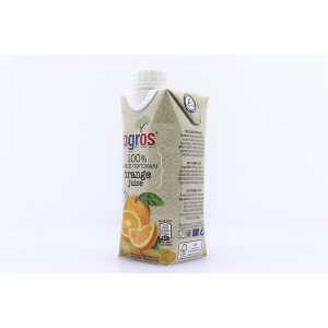 Agros 100% φυσικός χυμός πορτοκάλι 330ml Agros - 1