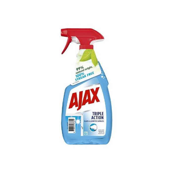 Ajax υγρό καθαριστικό spray τζαμιών triple action 500ml