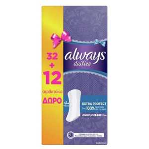 ALWAYS σερβιετάκια Extra Protect Long Plus 44τεμ