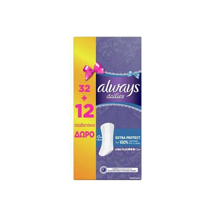 ALWAYS σερβιετάκια Extra Protect Long Plus 44τεμ