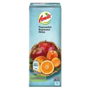 Amita χυμός με μήλο, πορτοκάλι & βερίκοκο 250ml Amita - 1