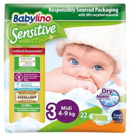 Babylino sensitive πάνες no3 4-9kg 22τεμ