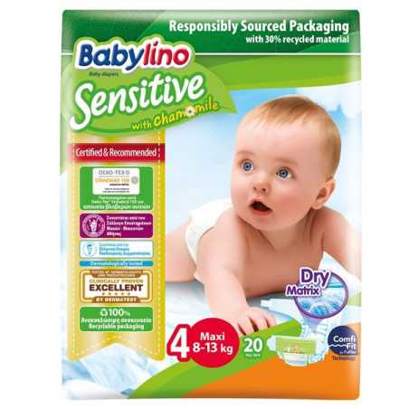 Babylino sensitive πάνες no2 8-13kg 20τεμ