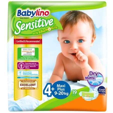 Babylino sensitive πάνες no4+ 10-15kg 19τεμ