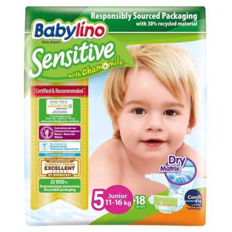 Babylino sensitive πάνες No5 11-16kg 18τεμ