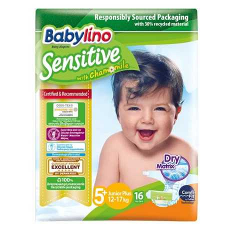 Babylino sensitive πάνες no5+ 12-17kg 16τεμ