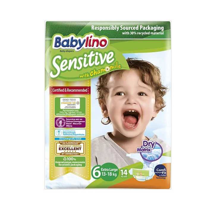 Babylino sensitive πάνες no6 13-18kg 14τεμ