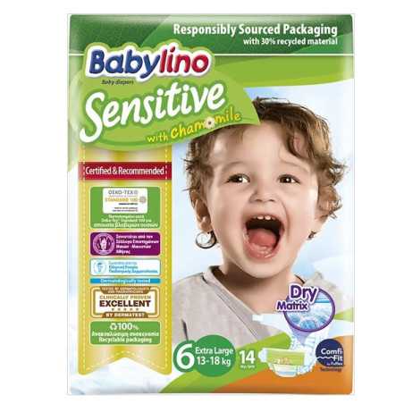 Babylino sensitive πάνες no6 13-18kg 14τεμ