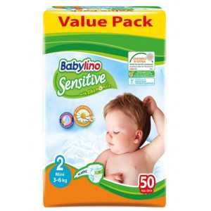 Babylino sensitive πάνες mini No2 3-6kg 50τεμ