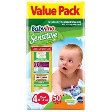 Babylino sensitive πάνες maxi No4 8-13kg 50τεμ  - 1