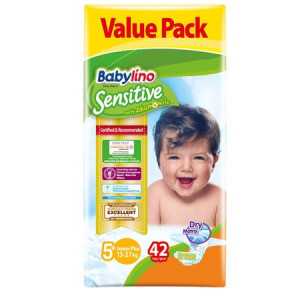 Babylino sensitive πάνες junior plus No5+ 13-27kg 42τεμ