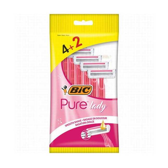 Bic pure 3 lady ξυραφάκια 6τεμ