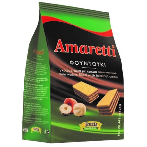 Amaretti σακούλα γκοφρετάκια με κρέμα φουντουκιού 135gr Bingo - 1