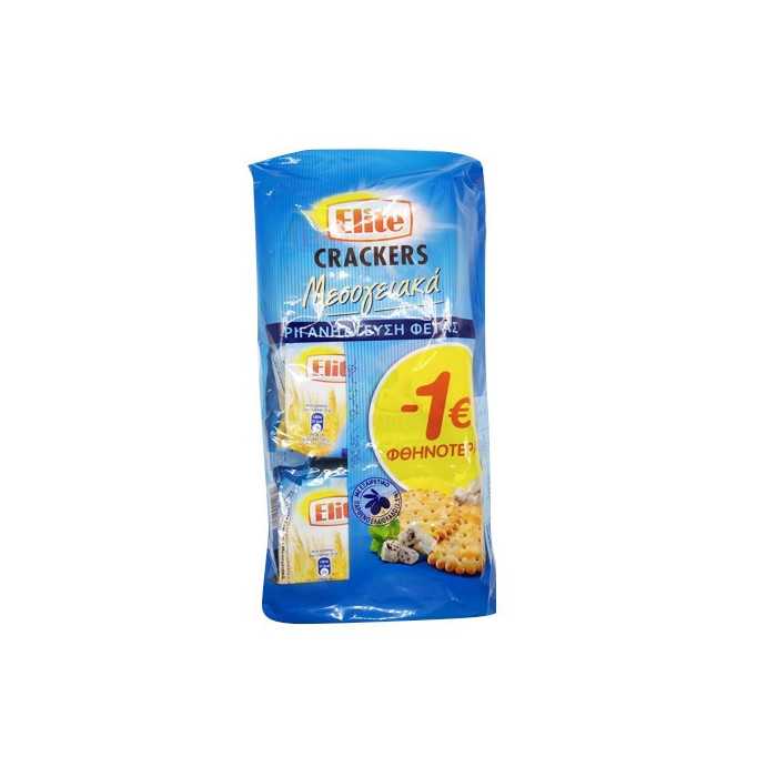 Elite crackers μεσογειακά φέτα & ρίγανη 3x105gr