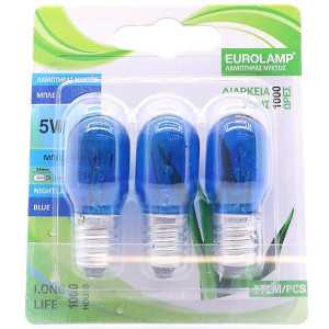 Eurolamp λάμπα νυχτός E14 T23 5W μπλε 20x53mm 3τεμ Eurolamp - 1