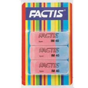 Factis γόμα δίχρωμη ροζ-μπλε 3τεμ Factis - 1