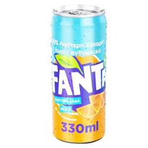 Fanta πορτοκαλάδα μπλε με 30% λιγότερη ζάχαρη 330ml Fanta - 1