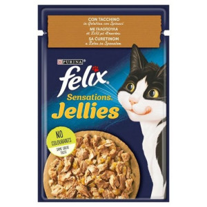 Felix sensations γατοτροφή γαλοπούλα & σπανάκι 85gr Felix - 1