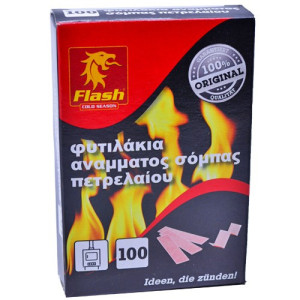 Flash φυτιλάκια ανάμματος σόμπας πετρελαίου 100τεμ