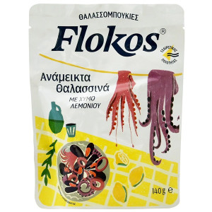 Flokos pocket ανάμεικτα θαλασσινά με χυμό λεμονιού 140gr Flokos - 1