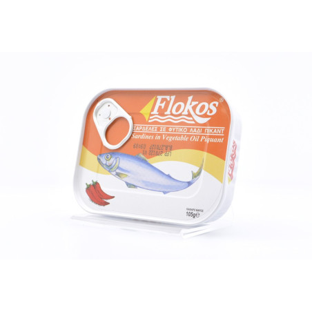 Flokos σαρδέλες σε φυτικό λάδι πικάντικες 100gr Flokos - 2