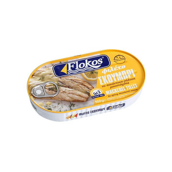 Flokos σκουμπρί φιλέτο με μουστάρδα 160gr Flokos - 1