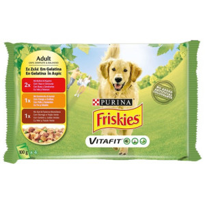 Friskies σκυλοτροφή με βοδινό, κοτόπουλο & αρνί σε σάλτσα 4x100gr Friskies - 1