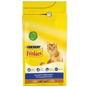 FRISKIES γατοτροφή με γαλοπούλα & λαχανικά για στειρωμένες γάτες 1,5kg