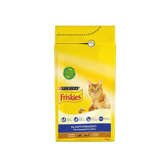 Friskies γατοτροφή με γαλοπούλα & λαχανικά για στειρωμένες γάτες 1,5kg