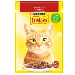 Friskies γατοτροφή φακελάκι βοδινό σε σάλτσα 85gr