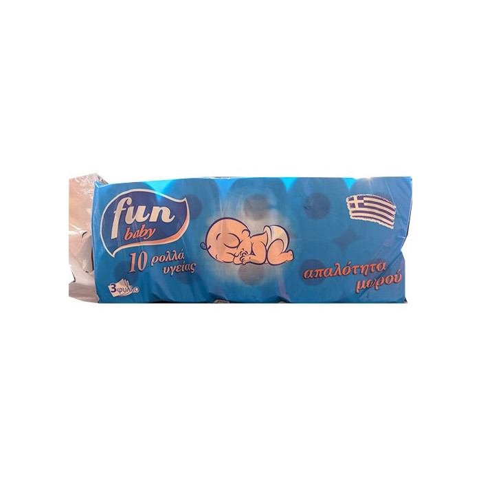 Fun baby χαρτι ρολλο υγειας 3φυλλο 10x80gr Fun Baby - 1