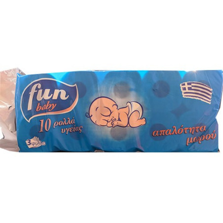 Fun baby χαρτι ρολλο υγειας 3φυλλο 10x80gr Fun Baby - 1