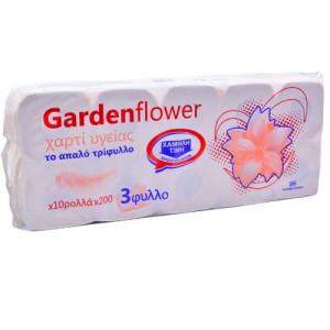 Garden flower χαρτί υγείας λευκό 3φυλλο 10τεμ Garden flower - 1