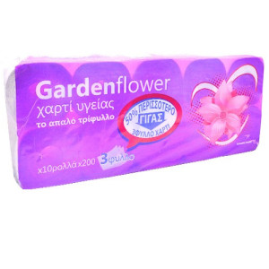 Garden flower χαρτί υγείας μωβ 3φυλλο 10τεμ Garden flower - 1