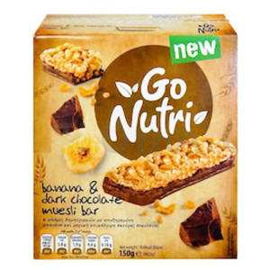 Go nutri μπάρες δημητριακών με μπανάνα & σοκολάτα 6x25gr