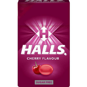 Halls καραμέλες κεράσι χωρίς ζάχαρη 12x28gr