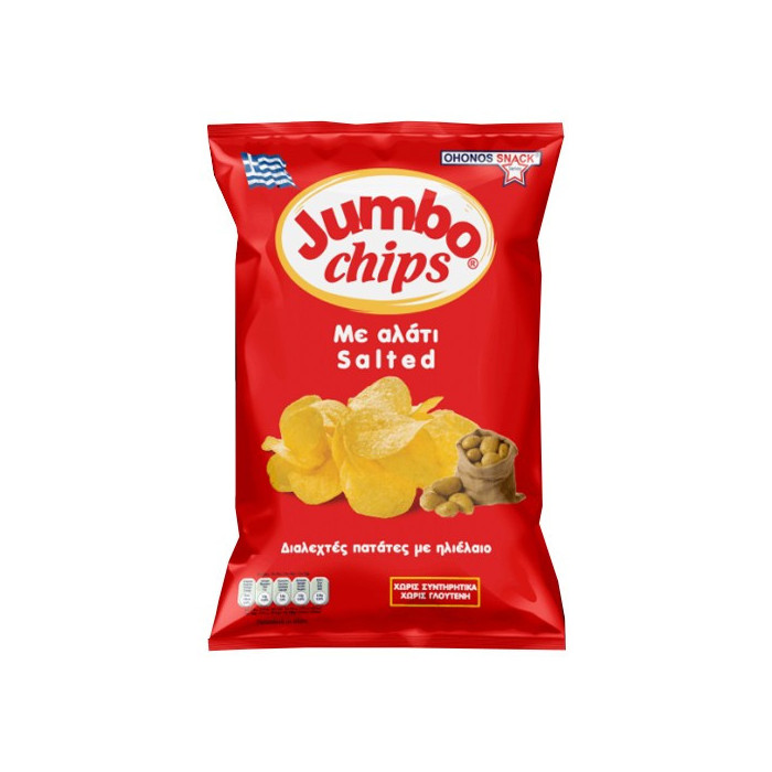 Jumbo chips με αλάτι χωρίς γλουτένη 50gr