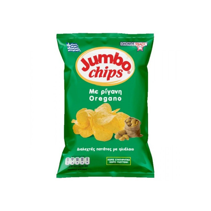 Jumbo chips με ρίγανη χωρίς γλουτένη 50gr