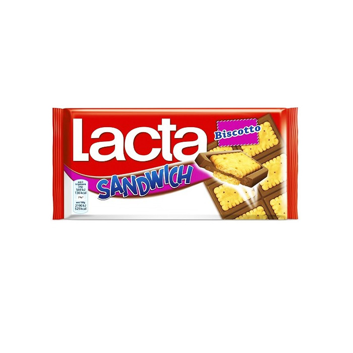 Lacta σοκολάτα sandwich mini μπισκότα 87gr