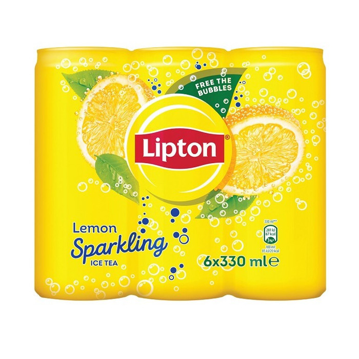 Lipton sparkling ice tea λεμόνι με ανθρακικό 6x330ml