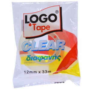 Logo tape διαφανής ταινία ζελοτέιπ 12mm x 33m Logo - 1