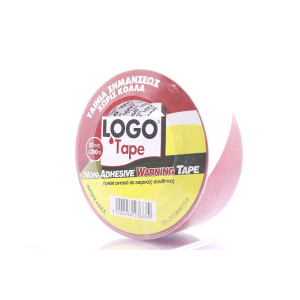 Logo tape ταινία σημάνσεως χωρίς κόλλα κόκκινη-λευκή 50x200m Logo - 2