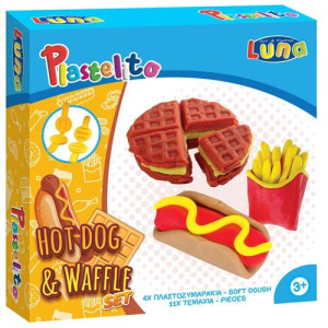 Luna πλαστοζυμαράκι hot dog & βάφλα με εργαλεία & 4 χρώματα 622076 Luna - 1