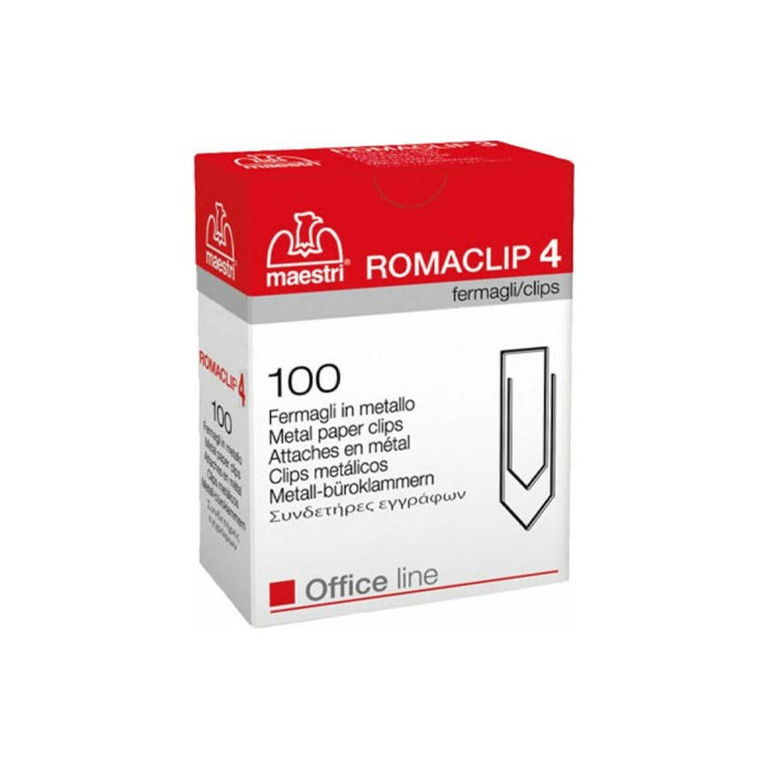 Maestri συνδετηρας romaclip platinum νο 4 100τεμx10