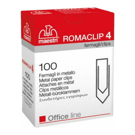 Maestri συνδετηρας romaclip platinum νο 4 100τεμx10